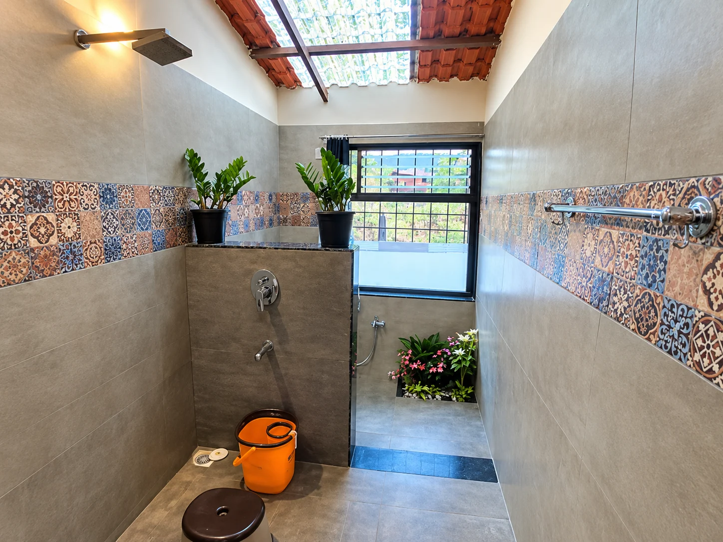 Attached washroom at Viva Andur farmhouse rooms